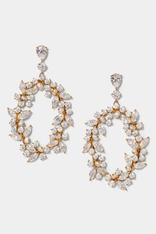 RAVISH LAUREL DROP EARRINGS IN GOLD PLATING
